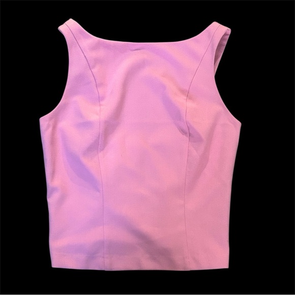 Express Tops - Express High Neck Low Back Button Tailored Tank